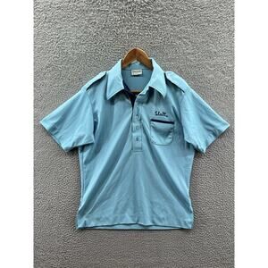 Vintage King Louie USA Teal Blue Chain Stitched Bowling Shirt Men’s Size Medium